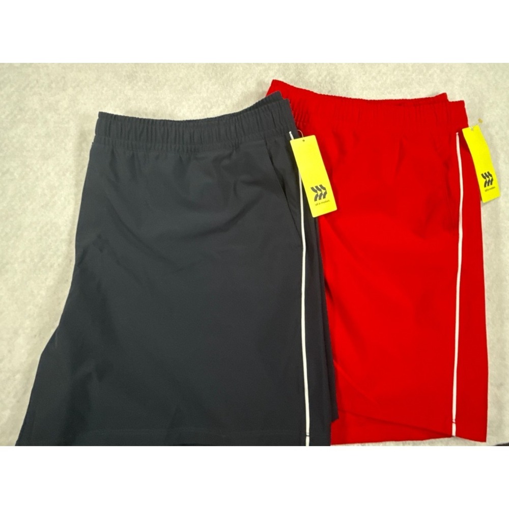 all in motion Charcoal and Red Athletic Shorts with Side Piping